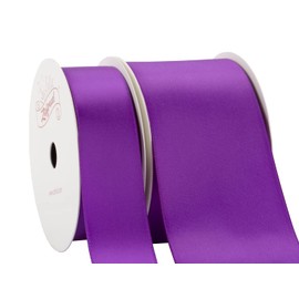 Zofrud 2 Rolls of Purple Double Faced Satin Ribbon - 20 Yards Total (1" and 2" x 10 Yds) - Ideal for Crafts, Gift Wrapping, and Weddings