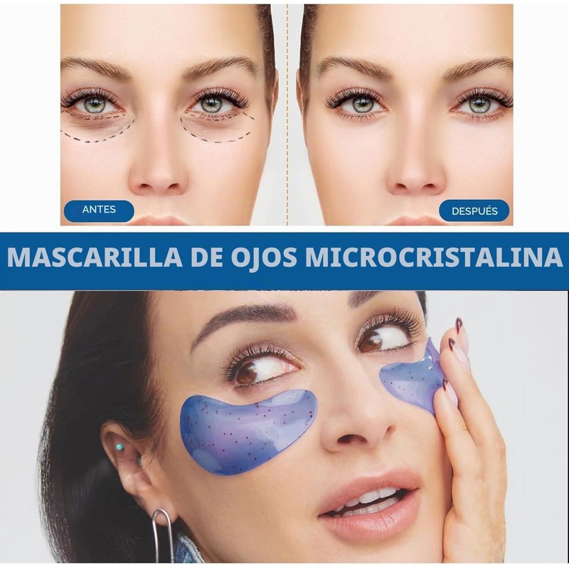 Bluemega Mascarillas para Ojos, 12 Unidades, Parches de Colágeno Marino