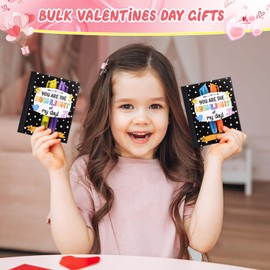 Fuyoooo 24 Sets Valentines Day Gifts for Kids with Highlighter Valentines Cards Classroom Bulk Valentine Exchange Cards Valentine School Classroom Exchange Prizes for Kids