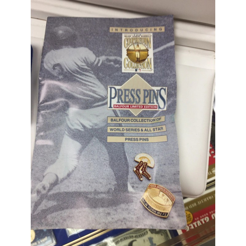 1969 New York Mets World Series Press Pin Balfour Box