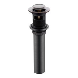 Luxier DS04-TO 1-1/2 in. Brass Bathroom and Vessel Sink Push Pop-Up Drain Stopper with Overflow in Oil Rubbed Bronze