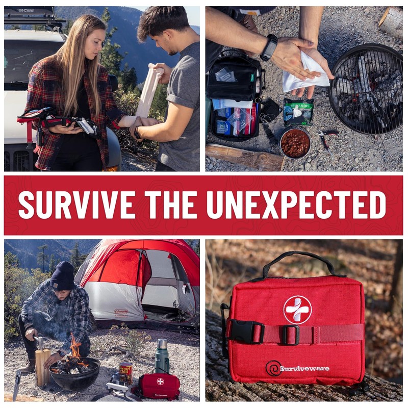 Surviveware 119 Pcs Comprehensive Premium Survival First Aid Kit -