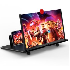 18'' Screen Magnifier for Cell Phone, Fanlory 3D HD Magnifying Screen Enlarger Expanders for Movies, Videos, and Gaming, Foldable Phone Stand with Screen Amplifier, Compatible with All Smartphones