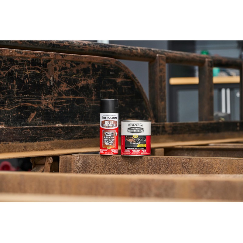 Rust-Oleum 344763 Automotive 2-in-1 Rust Reform & Seal, Quart, Black