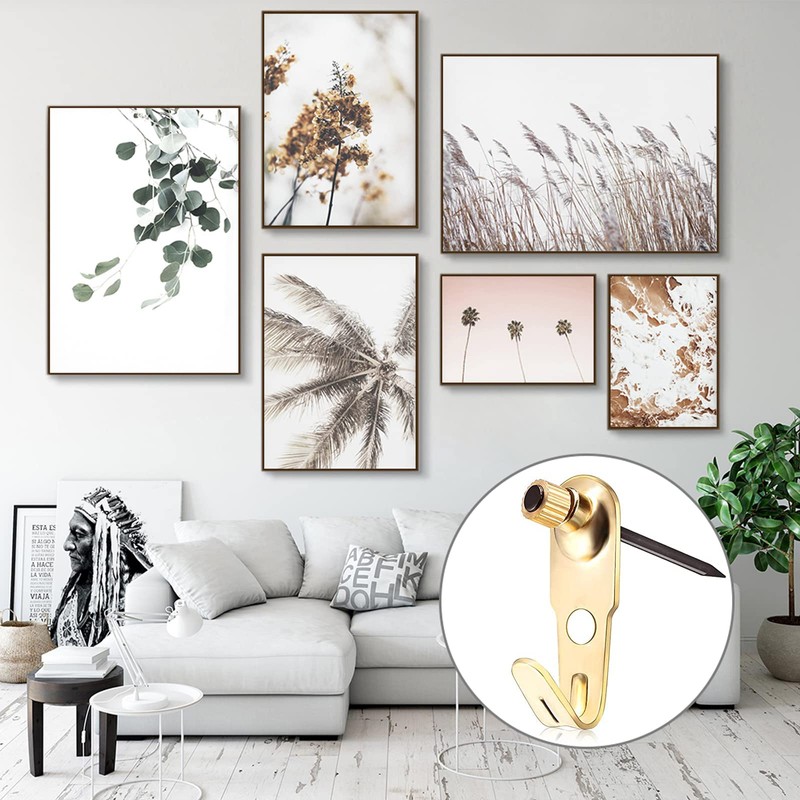 62PCS Picture Hooks for Hard Walls Picture Hanging Hooks Heavy