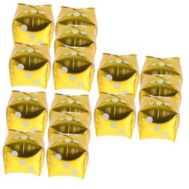Totority 15pcs Aluminum Foil Dice Balloons for Theme Party Decorations Cube Design Easy to Inflate and for and Game Events