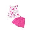 GOLLUNER Kids Girl Clothes Heart Print Sleeveless Top and Shorts