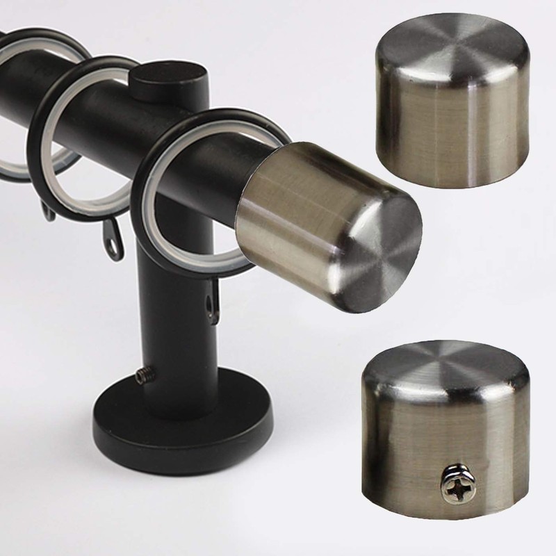 2 Pcs Curtain Rod Covers Ends Metal Curtain Finials Ends