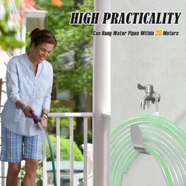 Garden Hose Holder Wall Mount Heavy Duty Water Hose Hanger Storage Outside Metal Steel Hose Hooks Metal Hose Hooks for Water Hose, Extension Cords