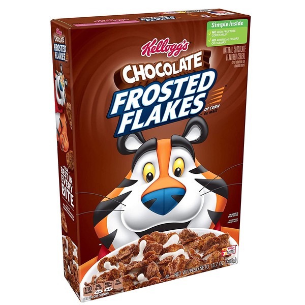 Kellogg's Breakfast Cereal, Chocolate Frosted Flakes, Low Fat, 13.7 oz Box