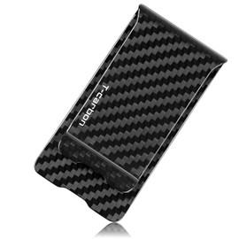 T-carbon Real Carbon Fiber Money Clip for Men, Minimalist Money Holder for Cash Credit Card Wallets Business Card Clip Front Pocket Men's Money Clips, Glossy Black