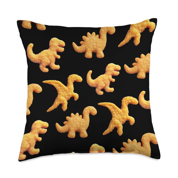 Dinosaur Chicken Nuggets Pattern - Funny RealisticGift Kids Throw Pillow