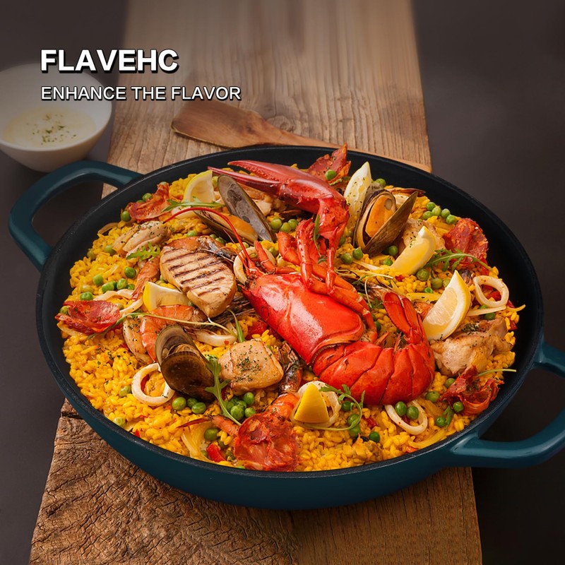 Flavehc Braiser Enameled Cast Iron Braiser 3 qt Braiser Pan