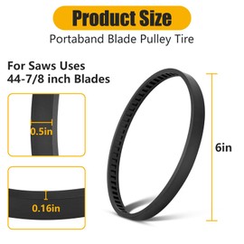 45-69-0010 Replacement Portabands Blade Pulley Wheel Tire for Milw' Band Saws Deep Cut AO2807 6238N 6230 6232-6 6225 6238-20 2729-20 (2 Pack)