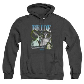 Popfunk Universal Monsters The Bride Homage Tee Unisex Adult Pull-Over Heather Hoodie, Black Heather, Medium