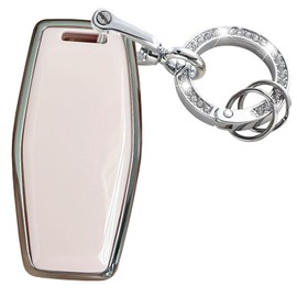 Rilnaewn Keyless Entry Systems for Mitsubishi Key Fob Cover Fits for Mitsubishi Outlander 2021 2022 2023 Remote Key (Pink-Silver)