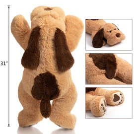 BEJOY Large Puppy Stuffed Animal Big Puppy Dog Plush Soft Plush Dog Pillow for Girls and Kids 31 inch Tan
