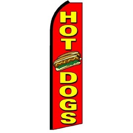 (5) Five HOT Dogs red/YEL 11.5' Swooper #4 Feather Flags Banners