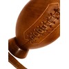 Geoffrey I Heritage Cow Leather Tan Football with Wooden Base