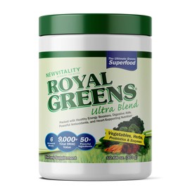 New Vitality Royal Greens Superfood Powder | Healthy Veggie Powder with Probiotics, Enzymes, Antioxidants, Wheat Grass & Greens 10.75oz (30 Day Supply)