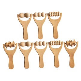 Ipetboom 8pcs Wooden Massage Tools Set Handheld Roller for Back Neck Foot and Natural Wood Massager for Muscle Tension and Relaxation