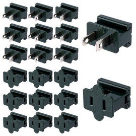 20pcs Holiday Christmas Lighting Outlet Male and Female Green Slip Plug Set, 10pcs Male Plugs & 10pcs Female Plugs Vampire Adapter Plugs Ends Slide Plug Zip Plug Electric Connector for SPT-2