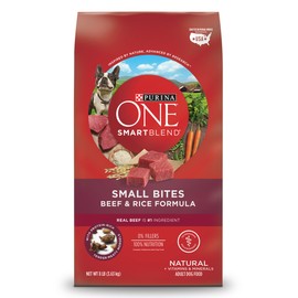 Purina ONE Natural Dry Dog Food; SmartBlend Small Bites Beef & Rice Formula - 8 lb. Bag