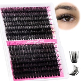 Lash Clusters 60D+80D Fluffy Eyelash Clusters D Curl 15-20mm Individual Lashes Cluster Eyelash Extensions Wispy Thick Lash Extension Clusters (60+80D-0.07-D, 15-20mm)
