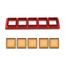 Mighty Gadget Mini Scalloped Square Cookie Cutter Set - 5 Squares (1")