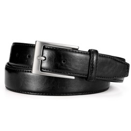 WHIPPY Men's Leather Belt Fashion Mens Belt Every Day Casual Jeans Black Leather Belts for Men Work Business,Black 47.25"