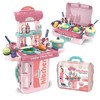 Pretend Play Kitchen, Compact, Includes Cooking Utensils, For Girls, Kitchen,