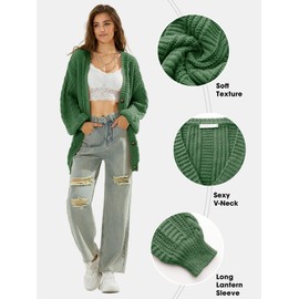 EXLURA Womens 2024 Oversized Cardigan Sweaters Fall Winter Lightweight Soft Knit Cardigan Open Front Button Outwear Coats