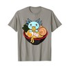 Cute Axolotl Eating Ramen Kawaii Anime T Shirt Boy Girl