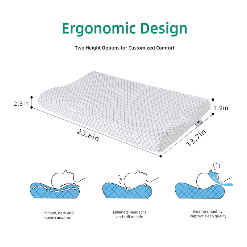 SUQ I OME Slim Sleeper-Ultra Thin Memory Foam Pillow for