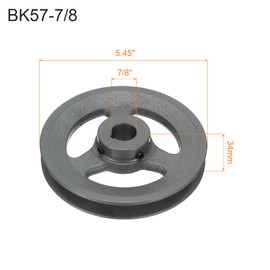 uxcell BK57-7/8 V-Belt Sheave 7/8"Bore 5.45"OD Single Groove Web Sheave Bored-to-Size Sheave, Cast Iron, Belt Section for 3L or B Belt