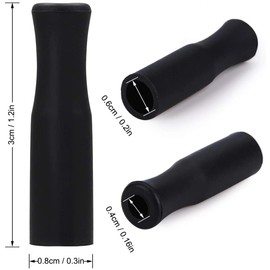 44Pcs Reusable Straws Tips, Silicone Straw Tips, Black Food Grade Straws Tips Covers Only Fit for 1/4 Inch Wide(6MM Out diameter) Stainless Steel Straws by Accmor