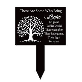 GLOBLELAND Rectangle Shaped Tree of Life Garden Stake Memorial Remembrance Plaque Stakes for Cemetery Acrylic Waterproof Sympathy Garden Stake for Yard Grave Cemetery
