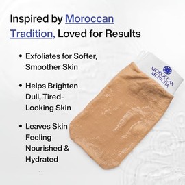 Guante Exfoliante Kessa para La Ducha, Elimina La Piel Muerta Y El Autobronceador Del Cuerpo. Guante Kessa para Usar con Jabón Negro Marroquí.