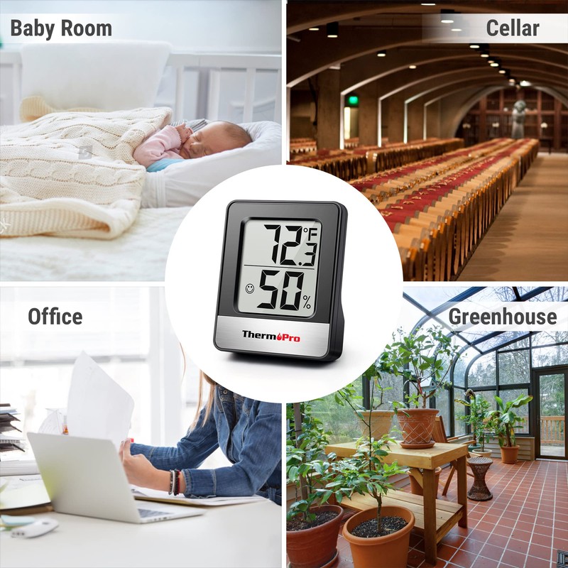 TempPro TP49 3 Pieces Digital Hygrometer Indoor Thermometer Humidity Meter
