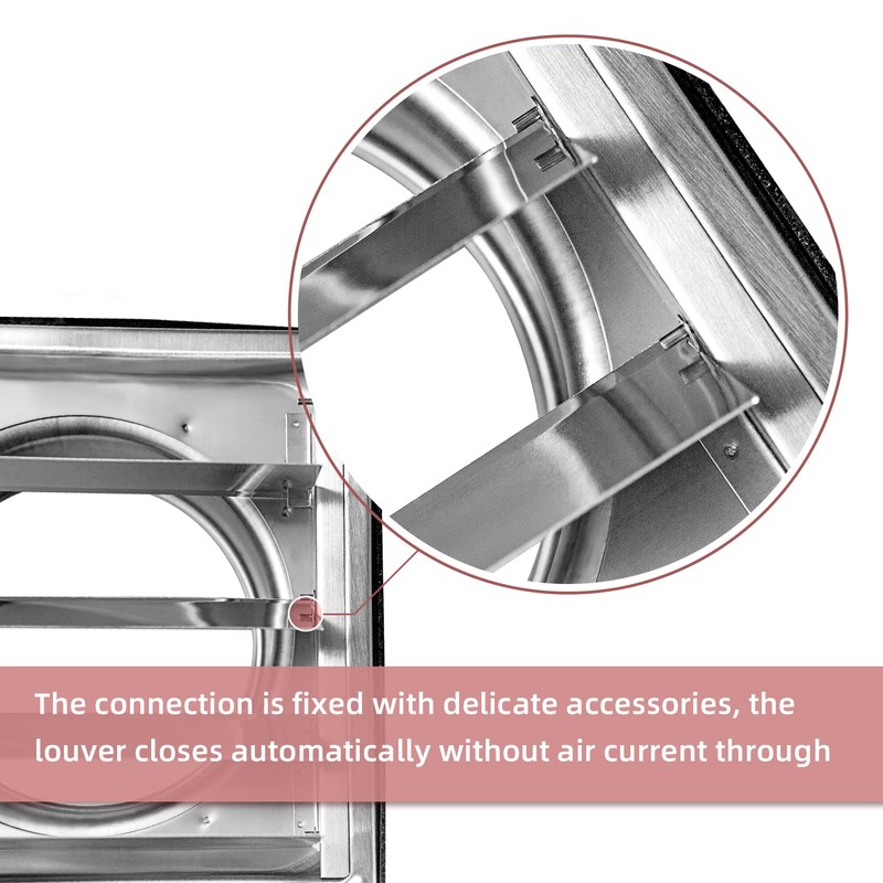 WeCooper 304 Stainless Steel Gravity Grille 100mm 4 inch Ducting