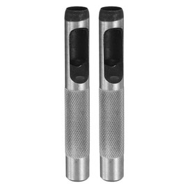 HARFINGTON 2pcs Leather Round Hole Punch, 10mm Hollow Hole Puncher Cutter Carbon Steel Circle Hole Punching Cutting Tool for Belt/DIY Leather Craft