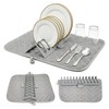Microfiber Dish Drying Mat with Removable Plate Rack Organizer 18"x14"