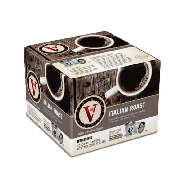 Victor Allen's Coffee Italian Roast Dark Roast, 42 Count Single Serve Coffee Pods for Keurig K-Cup Brewers