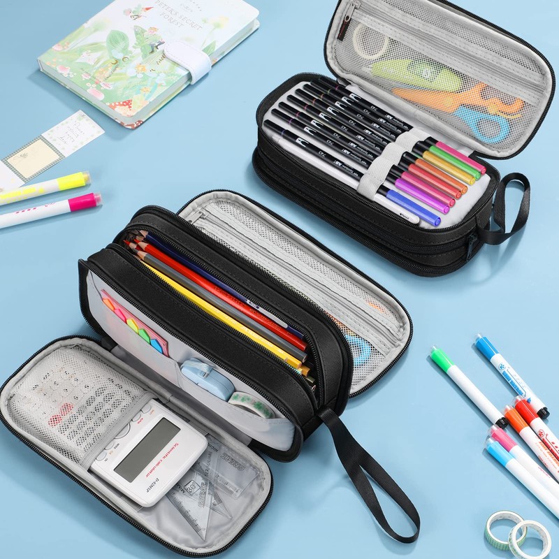 FINPAC Pencil Case - Large Capacity Pencil Case with 3