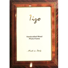 Tizo 4" X 6" Dark Brown Frame with Inlaid Border, Made in Italy