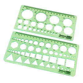 Circle Templates Measuring Geometry Ruler, 2Pcs Geometric Drawings Templates Drafting Stencils Scale Digital Drawing Artist Painting Aid Tools for Office School Building Formwork Drawing Drafting