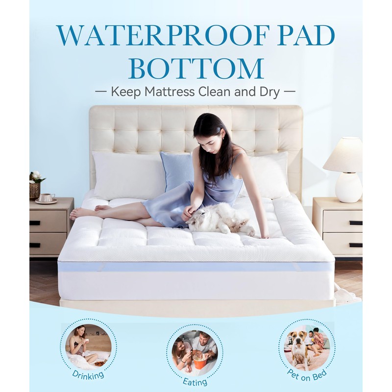 BDEUS Dual Layer 3 Inch Memory Foam Mattress Topper Queen