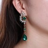 Zeshimb Teardrop Crystal Dangle Earring Rhinestone Chandelier Teardrop Earings Emerald