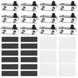 EMSea 12PCS Glass Door Pivot Hinge for 3mm-6mm Thickness Frameless Glass Doors Adjustable Display Cabinet Glass Door Clamp Replacement Door Hardware Silver