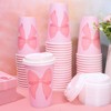 Whaline 50Pcs Bow Coquette Coffee Paper Cups Pink Bowknot 16